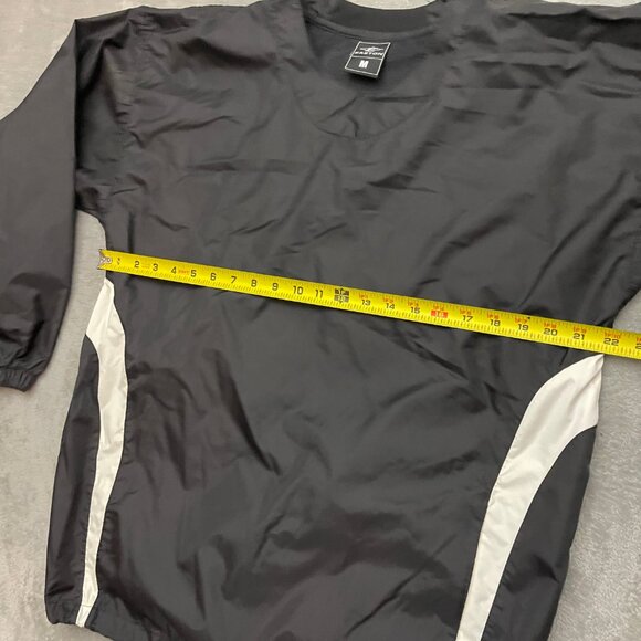 Easton Baseball Wind Jacket Rain Pullover Black Medium Long Sleeve Vented - Picture 4 of 7
